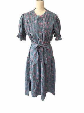 Erica Wilson Nantucket Amandine maxi dress cotton size large